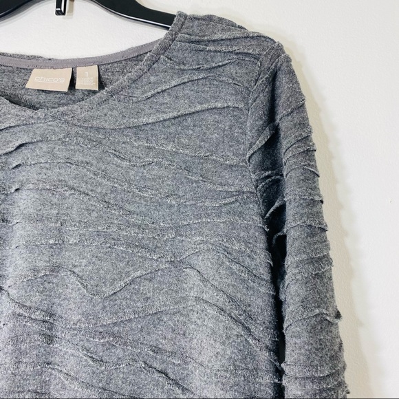 Chico's Textured Gray Top - Picture 2 of 6